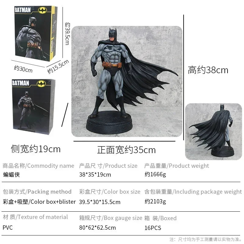 Giant 38cm Dark Knight Batman Anime Figurine Model Ornament Toys Gk Action Figure Justice League Standing Batman Ornament Gift