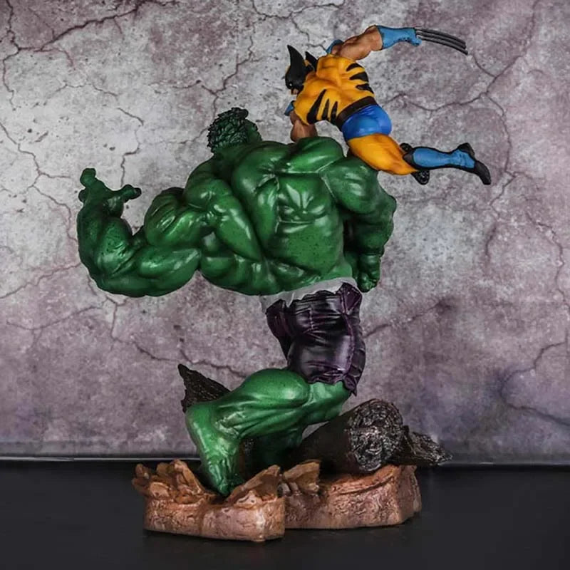 Anime The Avengers Hulk Vs Wolverine 1/6  Statue Action Figure Cale Painted Figure 36cm Pvc Toys Children Xmas Gift Brinquedos