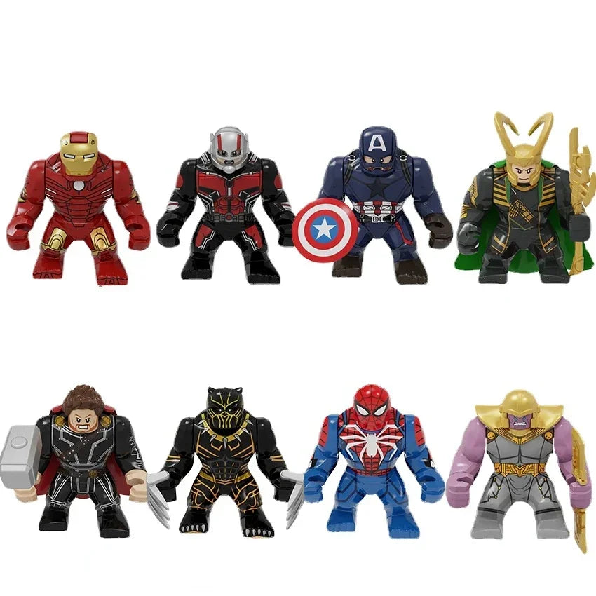 Action Figure: Marvel Mini Block Figurine Superhero Series Iron Man Spider Man Combination Block Children's Puzzle Toy Gift