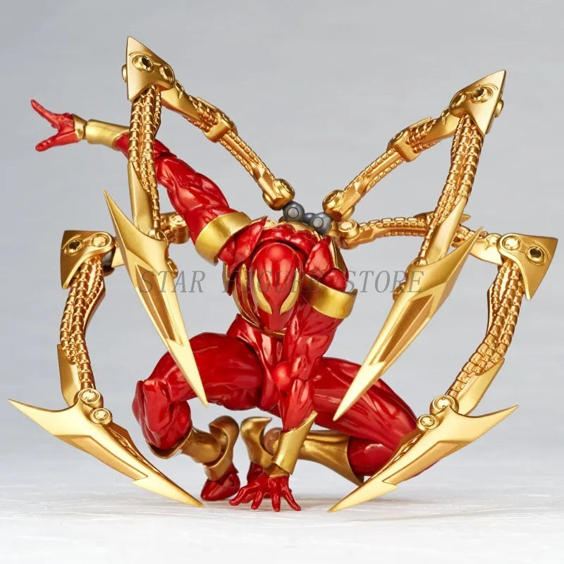 16cm Revoltech Spider-Man Action Figure Kaiyodo Iron Spider Model PVC Movable Collection Spiderman Parker Figurine Toys Gifts