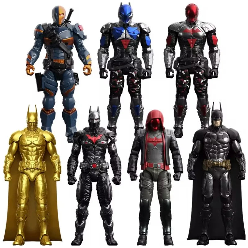 New F5  Batman Arkham Knight Deathstroke Red Hood Model Blind Box 7style 10cm  Action Figure DIY Toys Model Kids for Toys Gift