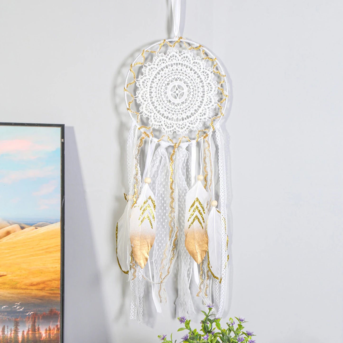 Handmade Dream Catcher Wind Chimes Home Hanging Craft Gift Dreamcatcher Ornament Car Hanging Bedroom Decoration Wind Chimes