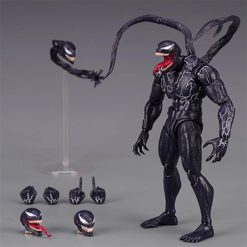 20cm Venom Symbiont Action Figure Joint Movable Toys Change Face Statue Model Doll Collectible For Toy Gift