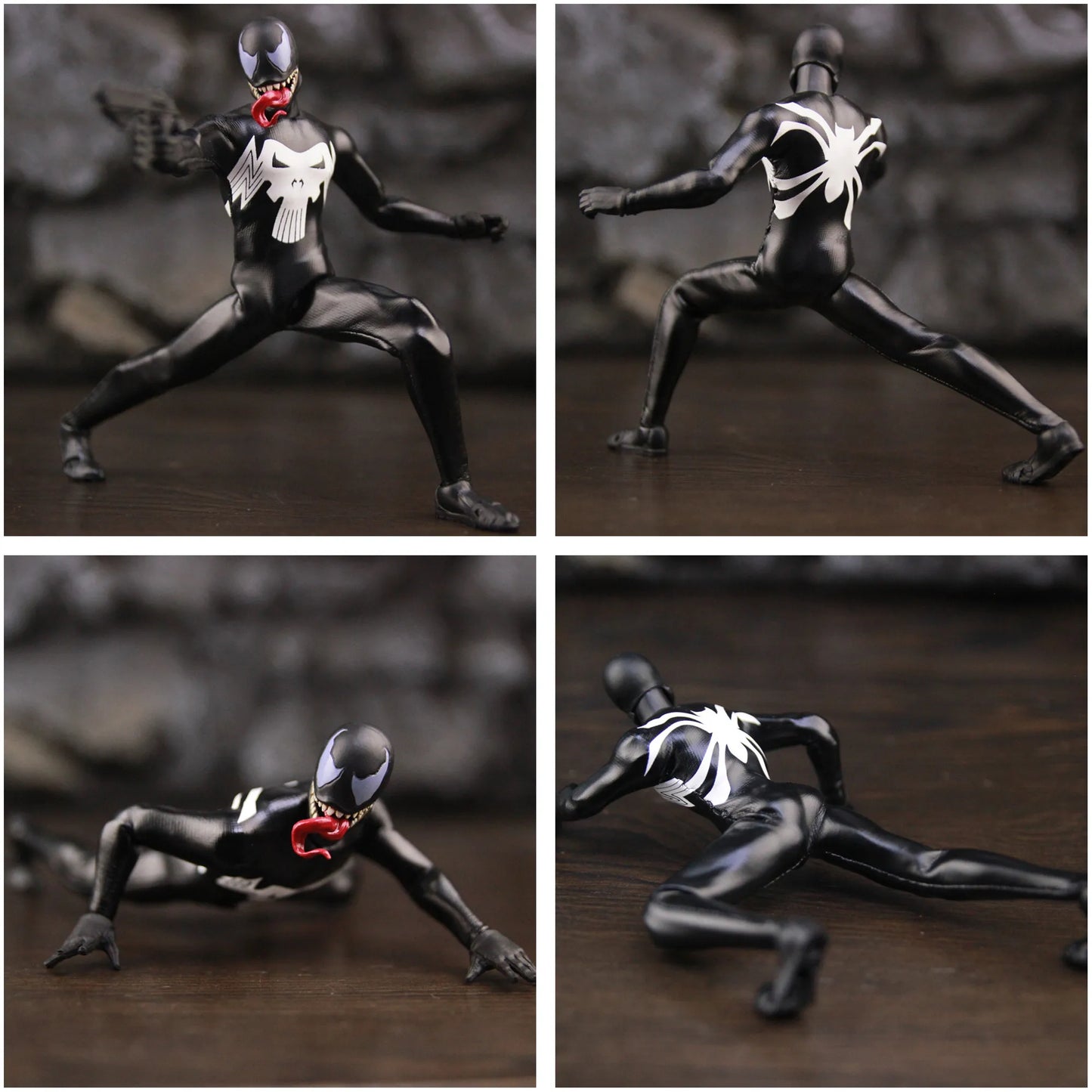 Marvel Spider Man Venomized Venom Punisher 6" Action Figures Black Symbiont Amazing Spider-Man Legends Leatherette Clothing Toys