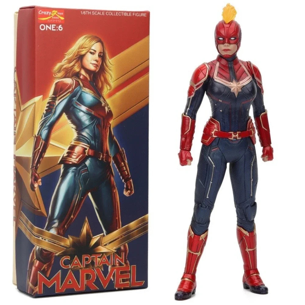 Marvel Action Figure Super-Heroes Series Captain Marvel SHF Statue 15cm Pvc Model Dolls Desktop Ornaments superwoman toys kids