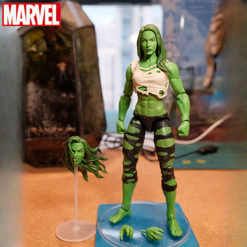 Marvel 6 Inch Original Legends She-Hulk Action Figure Hulkettes Angry Normal Head Version Collectible Model Doll Toys Gifts