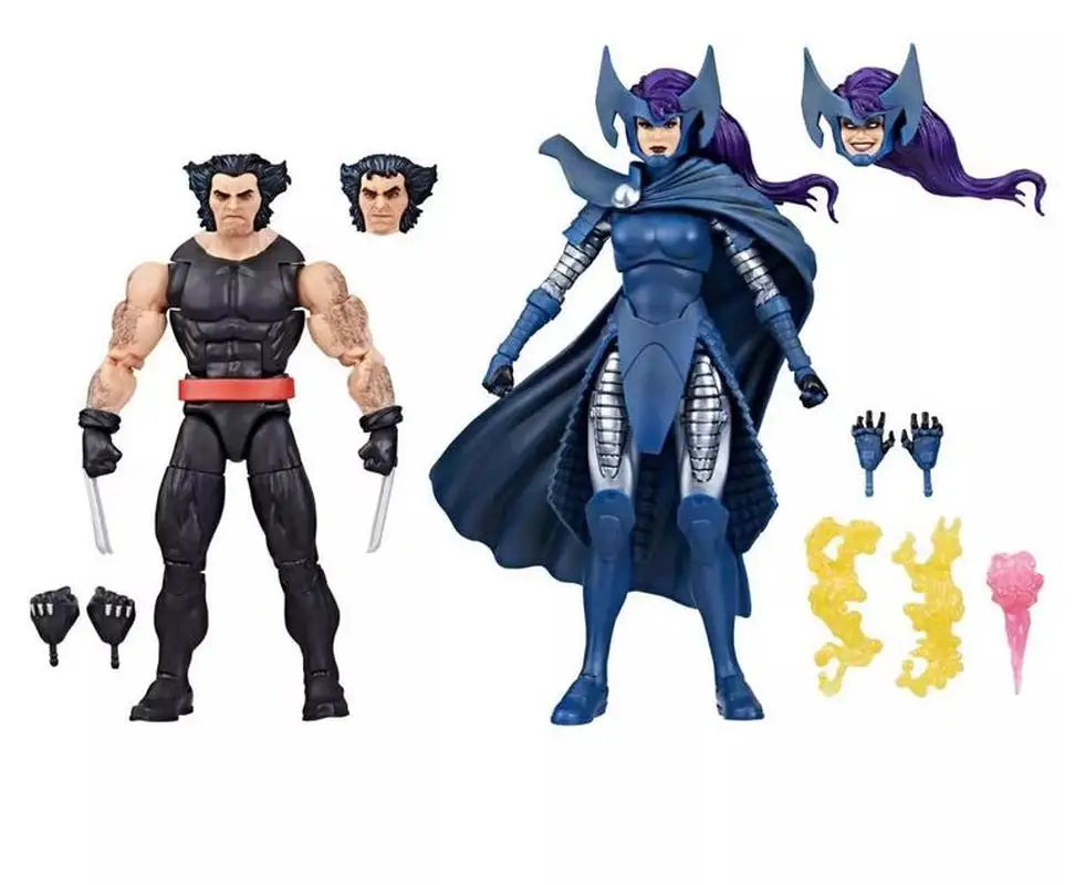 Original Marvel Legends Wolverine And Psylocke Action Figure Collection Wolverine And Psylocke Model Statue Gift Toy Suit 2 Pack