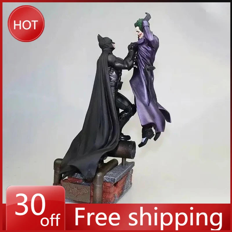 30CM Detective Comics Figure Batman Vs Joker Model Fight Scene Anime Action Collection Room Decoration Holiday Gifts Kids Toys