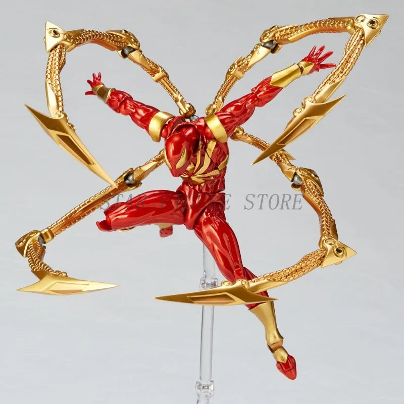 16cm Revoltech Spider-Man Action Figure Kaiyodo Iron Spider Model PVC Movable Collection Spiderman Parker Figurine Toys Gifts