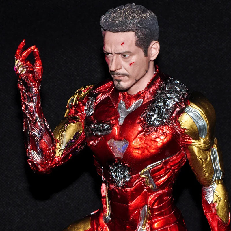 Hot Toys Iron Man Finger Snapping Statues Action Figures Avengers：endgame Ironman Kneeling Model Doll Collectible Ornaments Gift