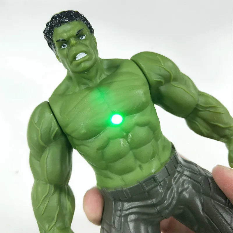 Marvel Avengers Spiderman Iron Man Hulk Superhero Action Figure Toy Luminous Hand Movable Kids Christmas Gifts