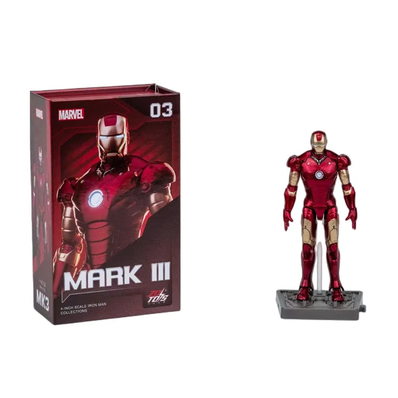 ZD New Iron Man Small Size Model Toys MK1-MK7 Series Exquisite Boxed Figure Collection Decoration Toy Gifts