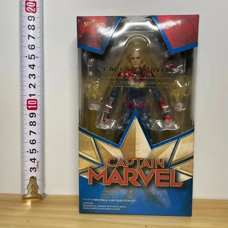 Marvel Action Figure Super-Heroes Series Captain Marvel SHF Statue 15cm Pvc Model Dolls Desktop Ornaments superwoman toys kids