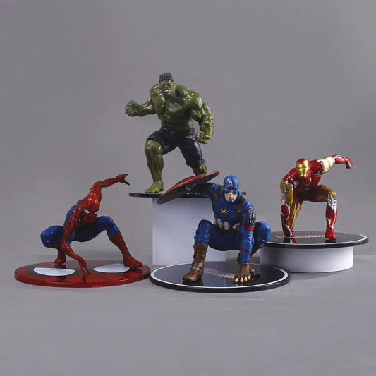 Disney Anime Spider-Man Iron Man Hulk Captain America Action figure PVC toys statue collection model home decoration Model Toys