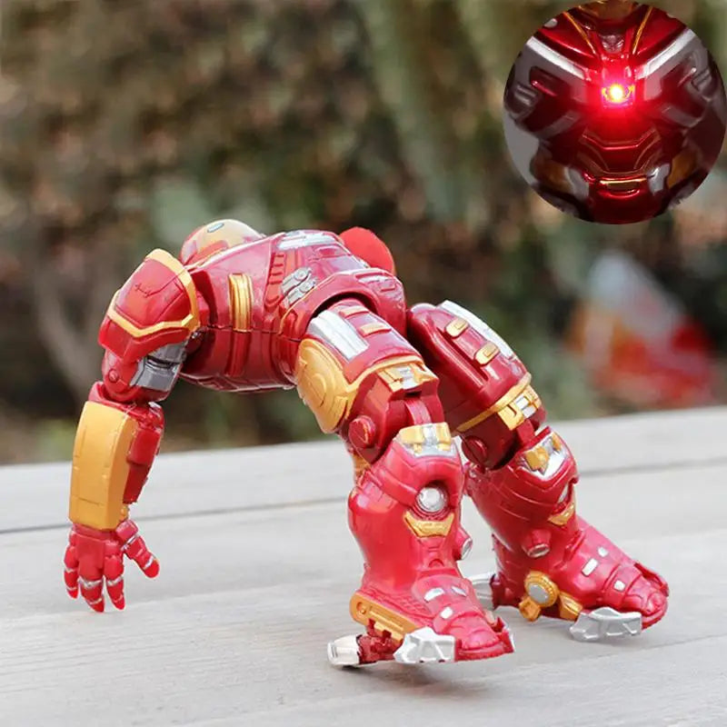 Disney The Avengers Action Figure Models Luminous Iron Man Hulkbuster Hulk Alliance Joints Movable Doll Collection Toy Boy Gift