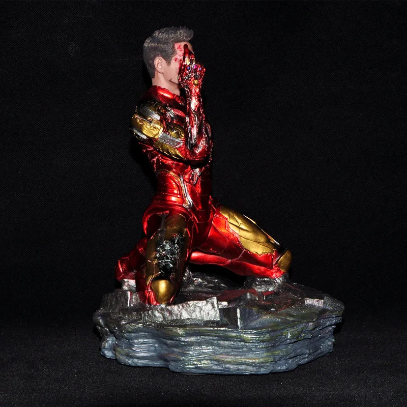 Hot Toys Iron Man Finger Snapping Statues Action Figures Avengers：endgame Ironman Kneeling Model Doll Collectible Ornaments Gift