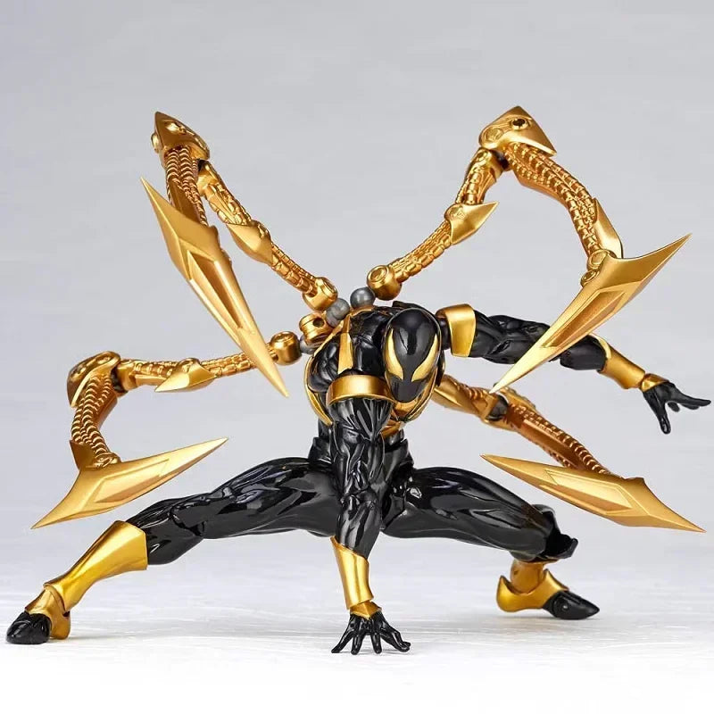 Marvel Kaiyodo Revoltech Amazing Yamaguchi Iron Spider-Man Action Figure Model Doll Collectible Toy Decoration Gifts 14cm Pvc