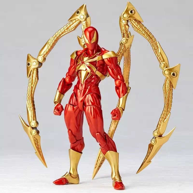 Marvel Kaiyodo Revoltech Amazing Yamaguchi Iron Spider-Man Action Figure Model Doll Collectible Toy Decoration Gifts 14cm Pvc