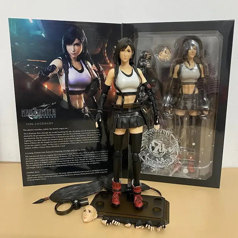 Play Arts Final Fantasy 7 VII Sephiroth Cloud Strife Tifa Lockhart Action Figure Remake Toys 25CM Joint Movable Doll Present