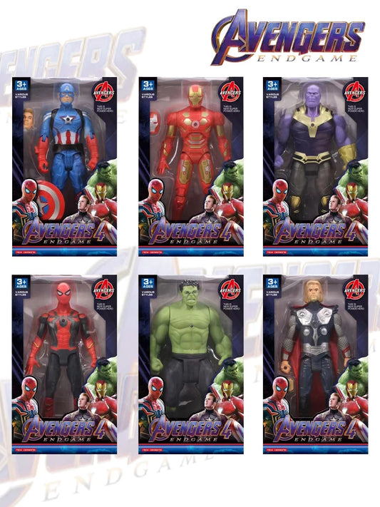 Avengers Anime Action Figure Spiderman Iron Man Captain America Marvel PVC Doll Boys Kids Toys Children Christmas Birthday Gifts