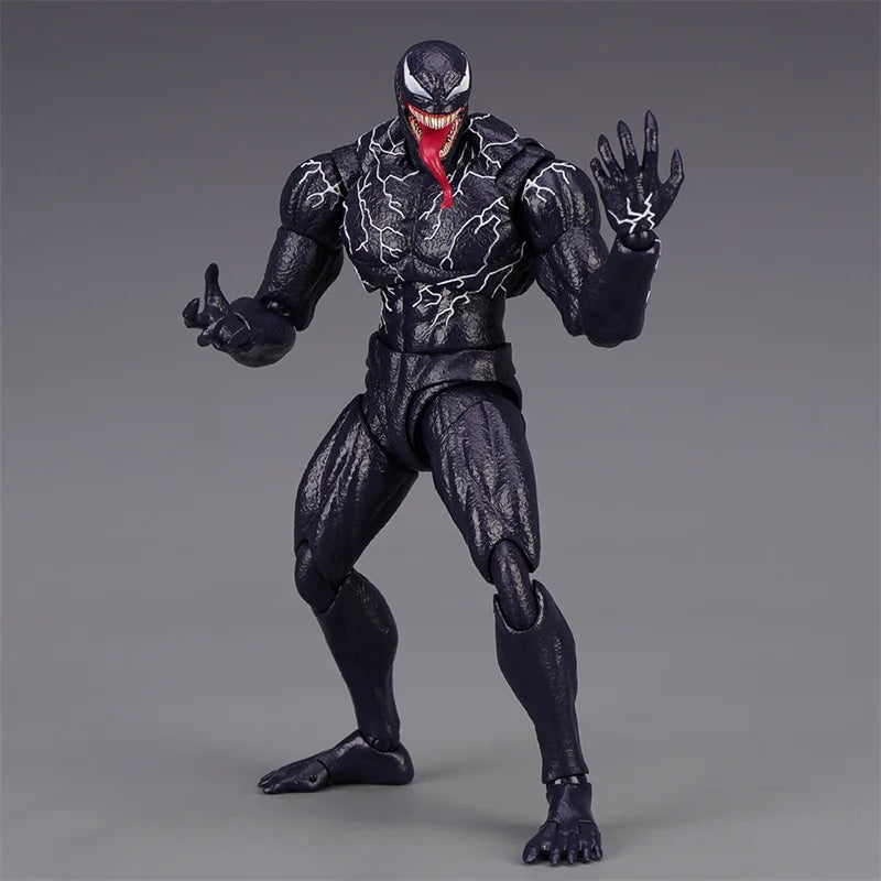 20cm Venom Symbiont Action Figure Joint Movable Toys Change Face Statue Model Doll Collectible For Toy Gift