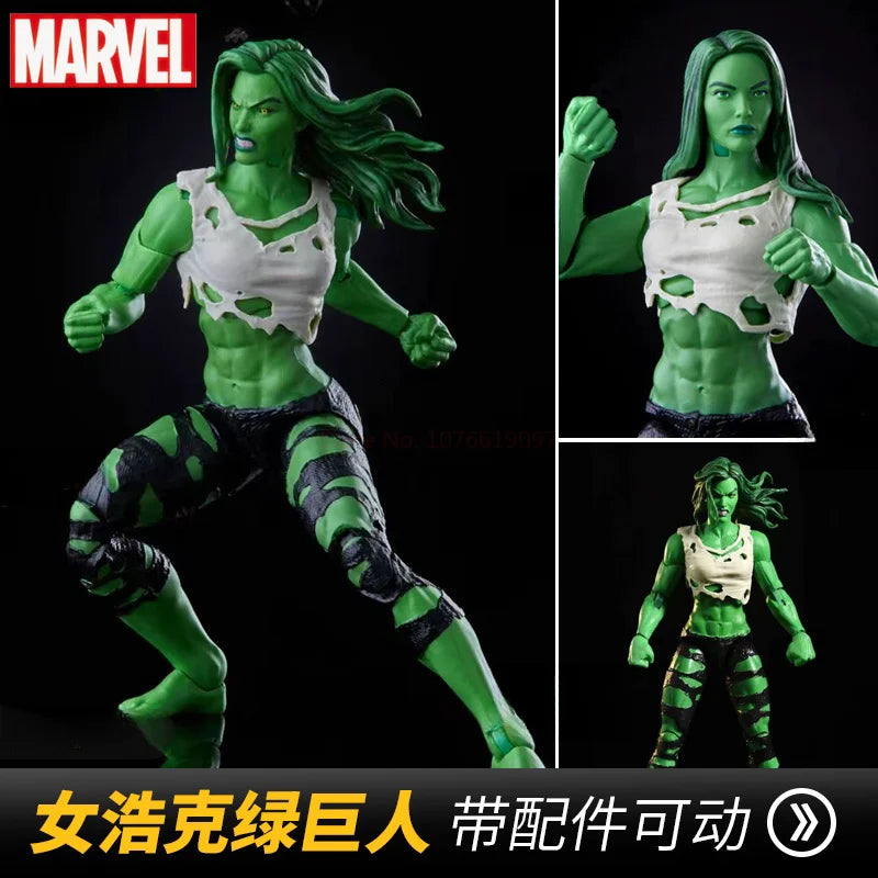 Marvel 6 Inch Original Legends She-Hulk Action Figure Hulkettes Angry Normal Head Version Collectible Model Doll Toys Gifts