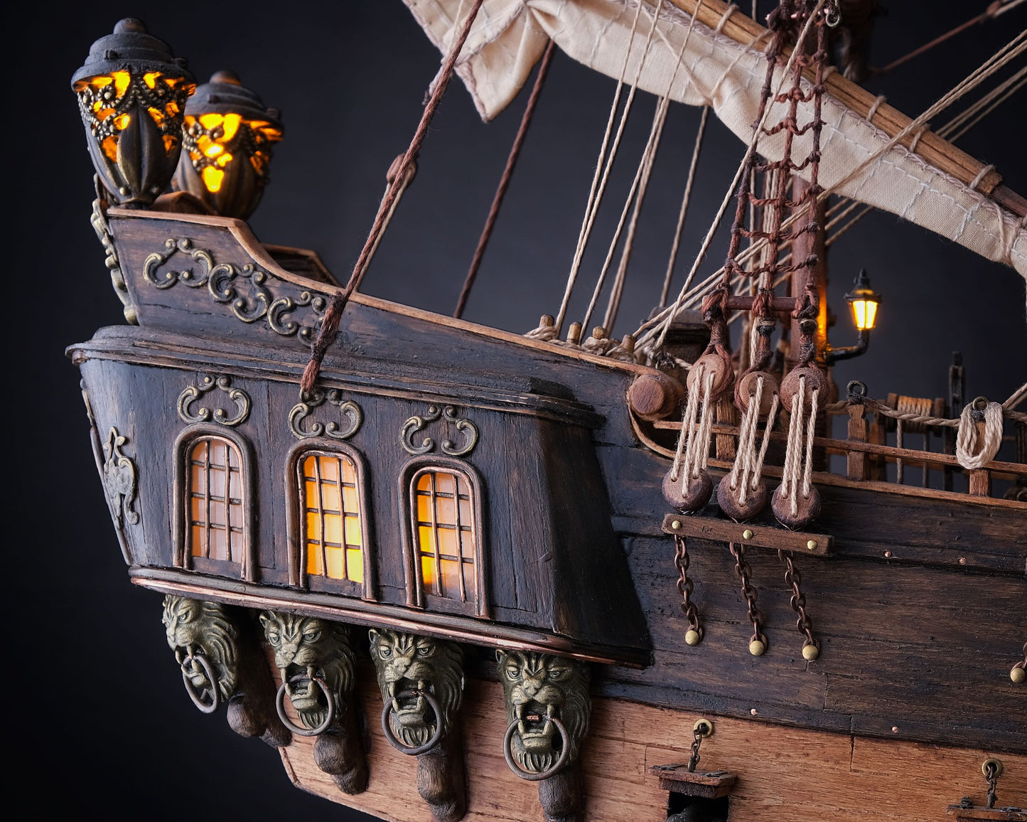 Black Pearl Pirate ship , Handmade Scale Model Ship