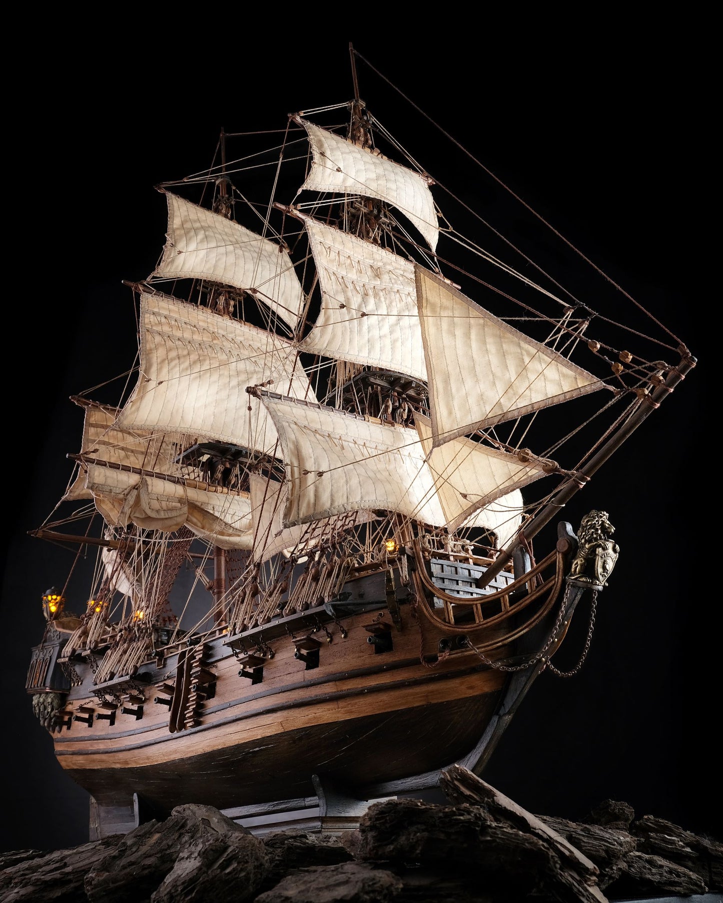 Black Pearl Pirate ship , Handmade Scale Model Ship