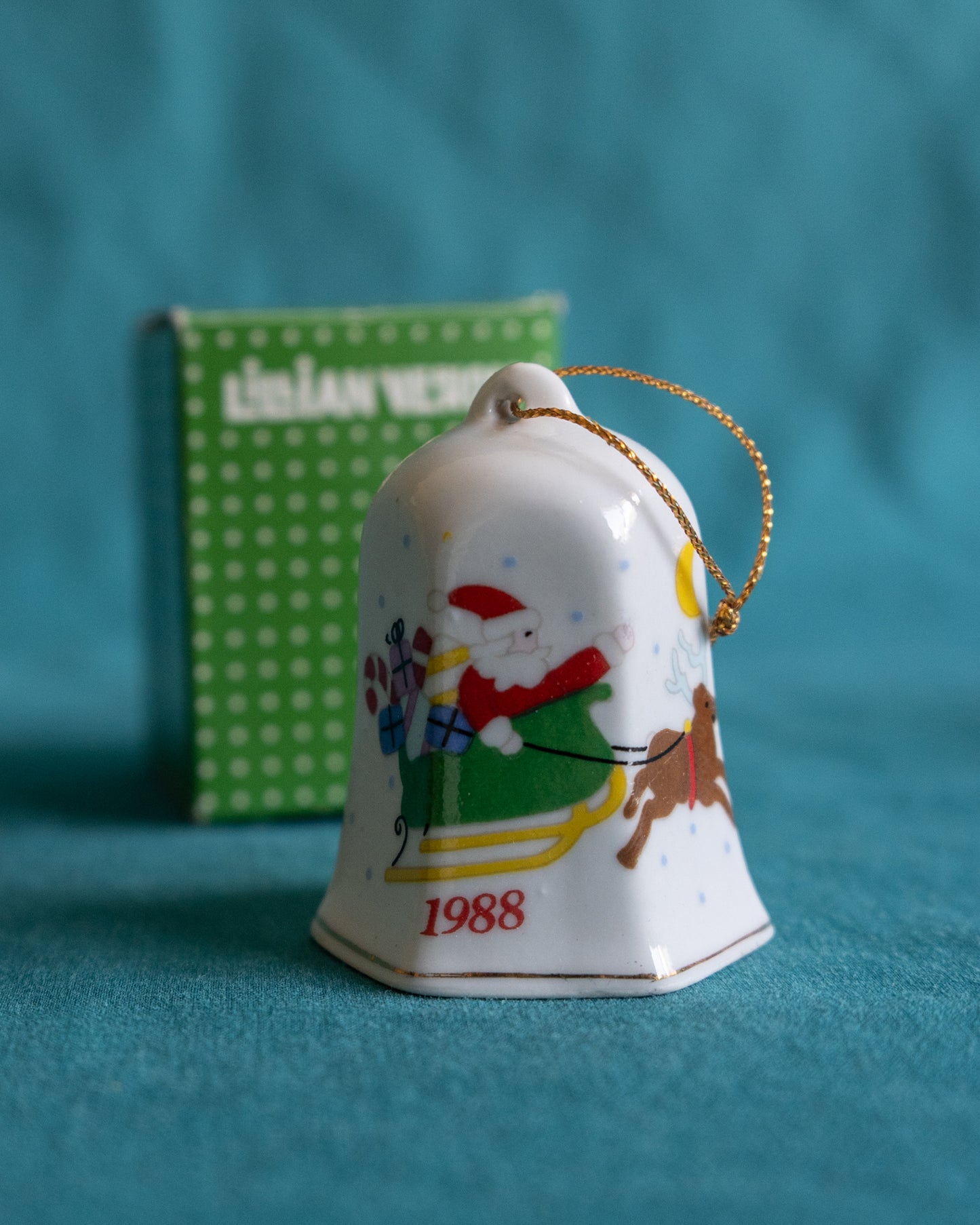 Lilian Venon Christmas Holiday Ornament set 1984 & 1988 Bell Set