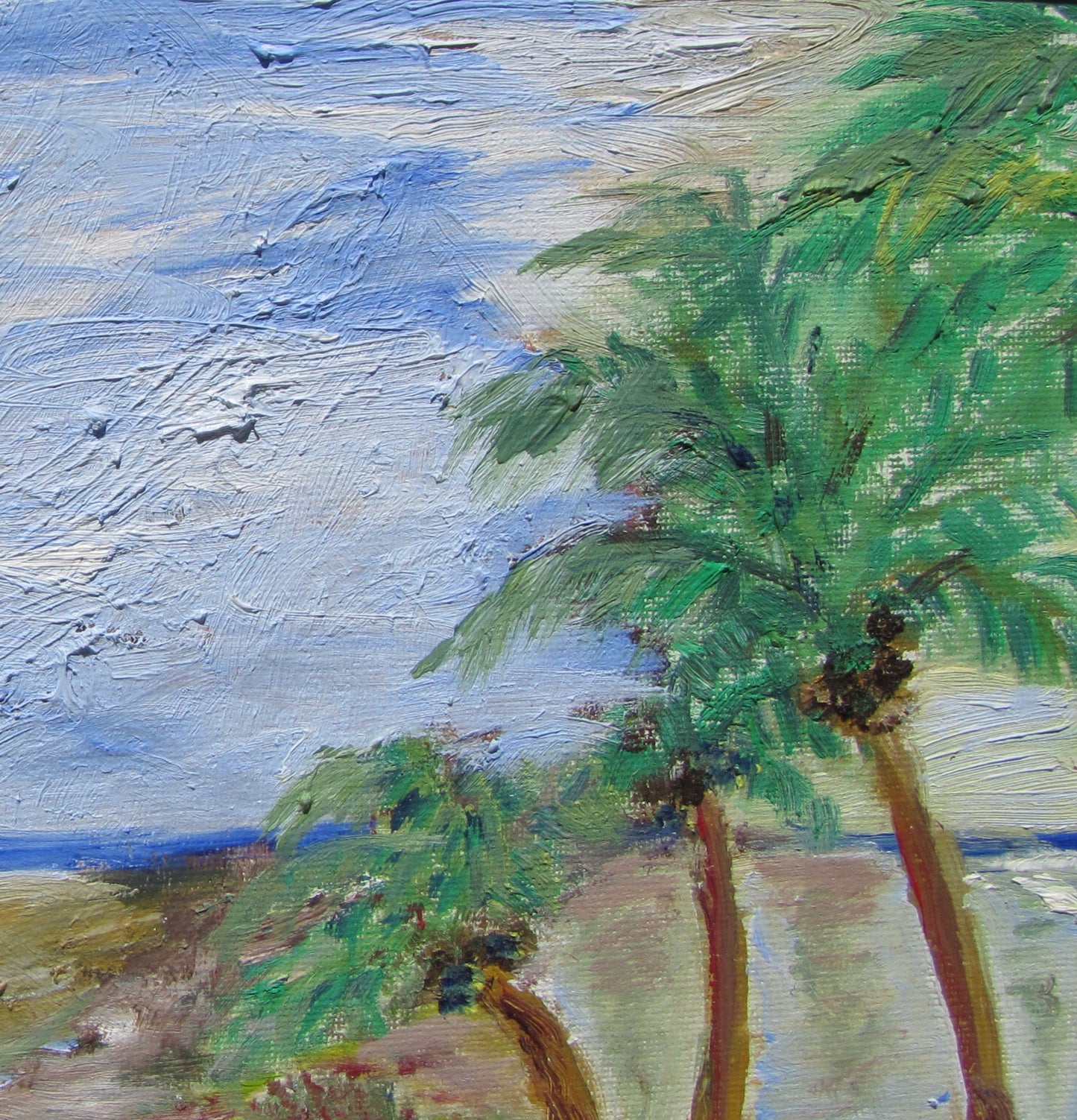 Original Oil Painting on Canvas WITHOUT FRAME: Palm Island by Carolyn Noble