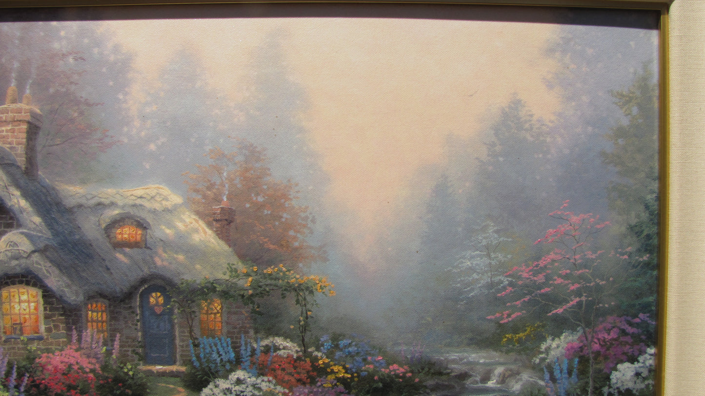 24" x 30" Thomas Kinkade Painting:  Everett's Cottage with Frame