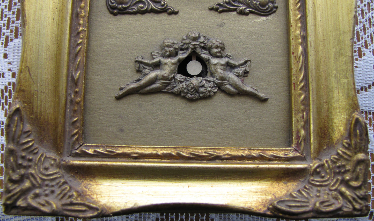 Vintage Miniature Musical Picture Frame Clock  Replica (French with Mozart Tune)