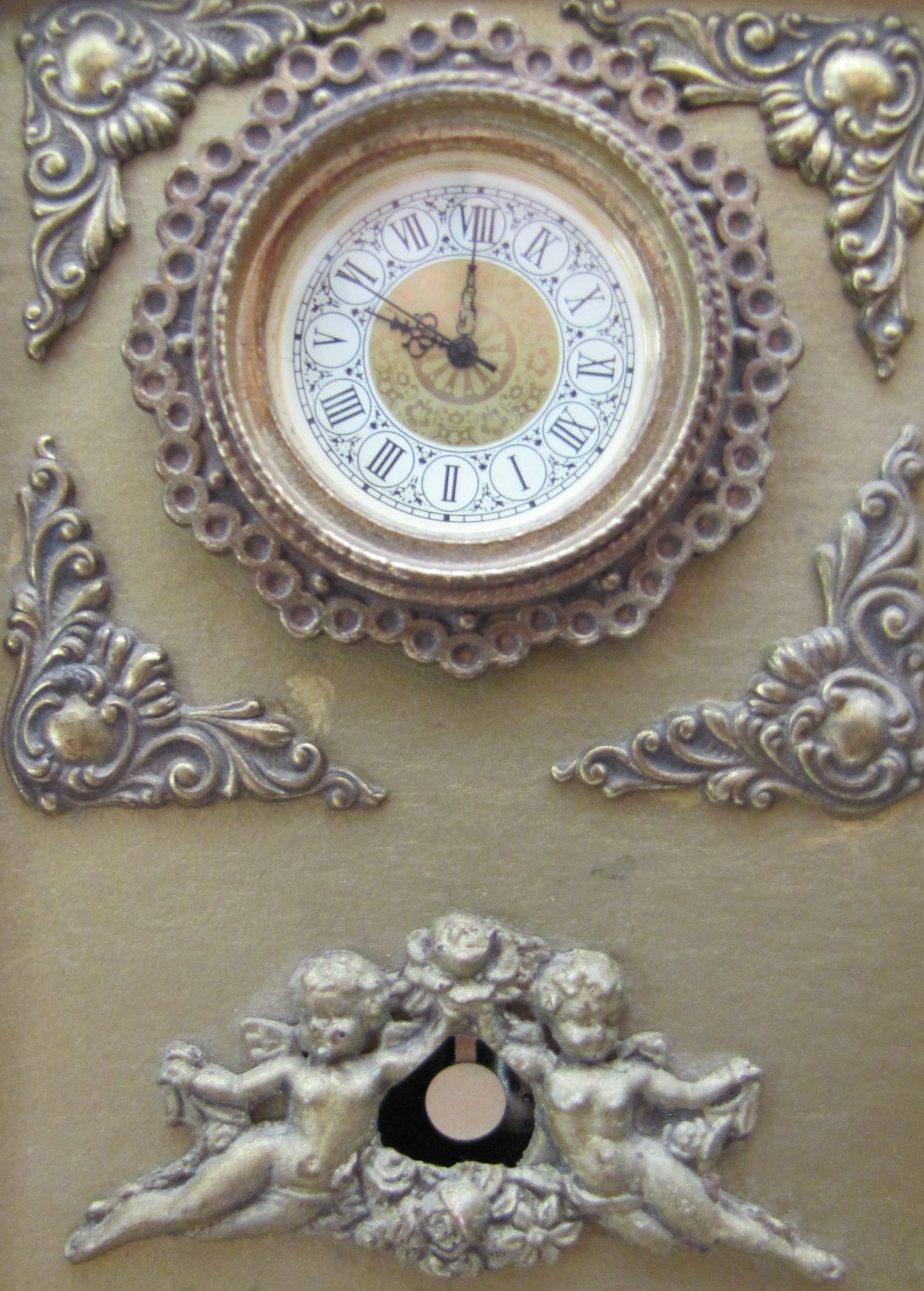 Vintage Miniature Musical Picture Frame Clock  Replica (French with Mozart Tune)