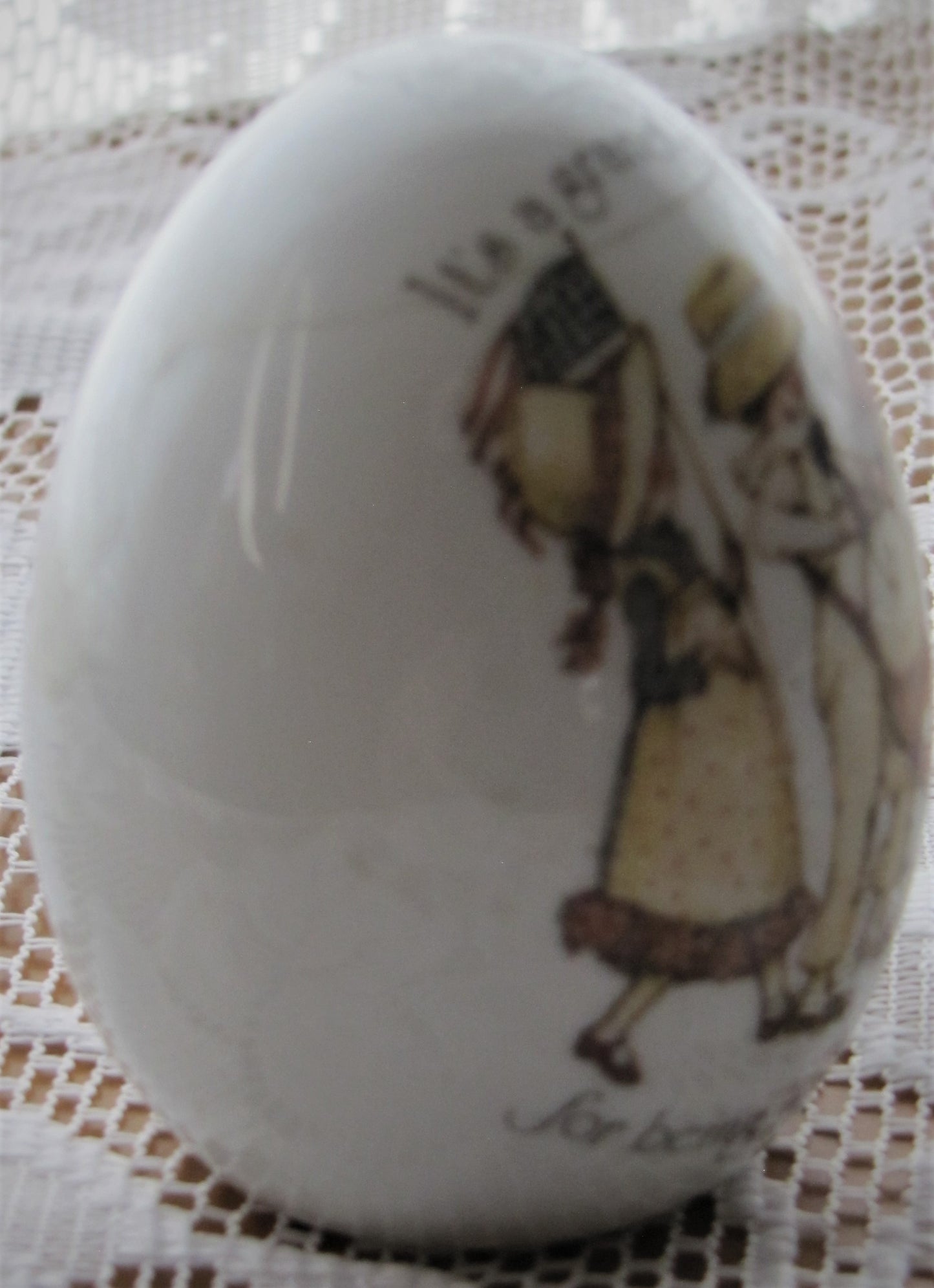 Vintage Ceramic Egg:  Holly Hobbie 70's Collection