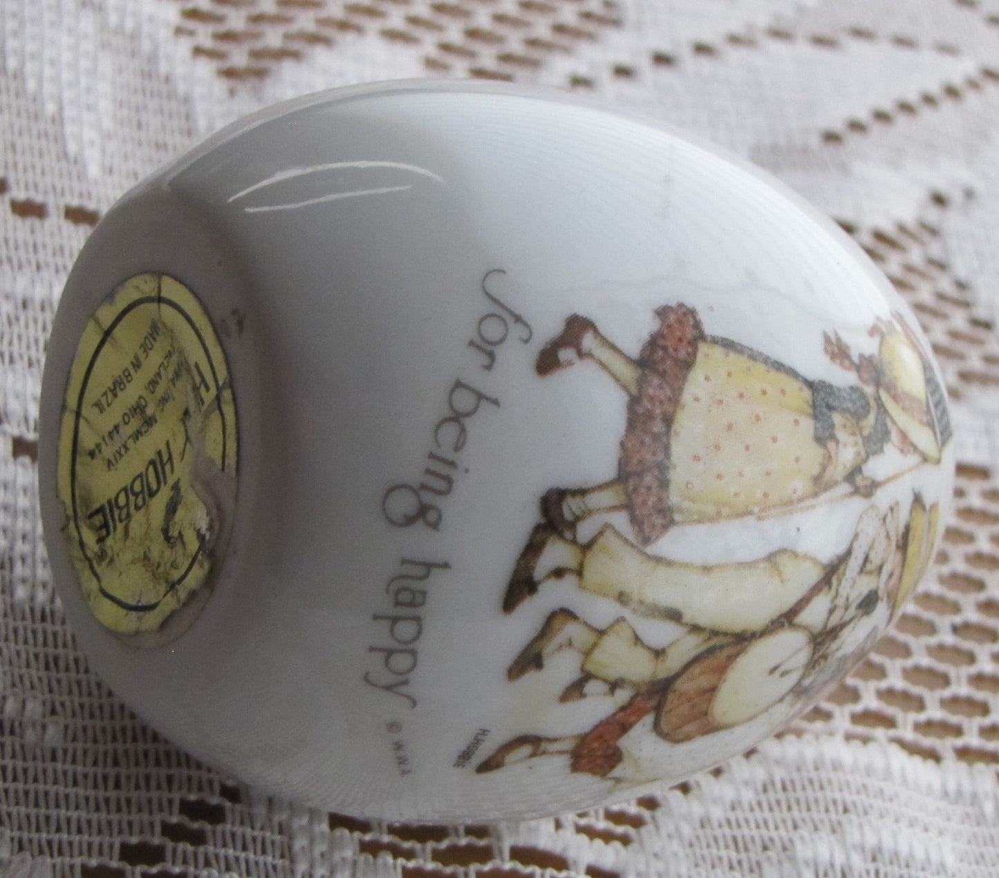 Vintage Ceramic Egg:  Holly Hobbie 70's Collection