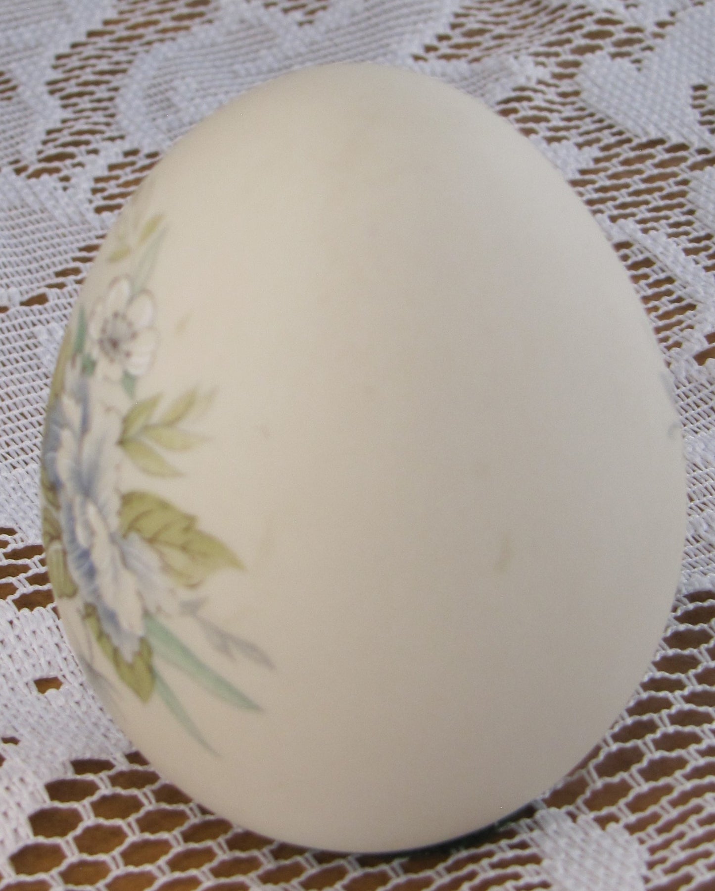 Vintage Egg; Eggzackly Artisan Floral with Sand-filled Bisque Porcelain