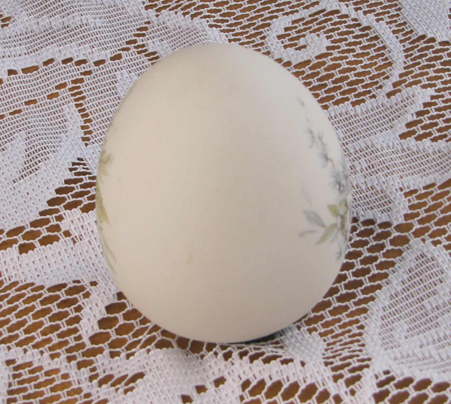 Vintage Egg; Eggzackly Artisan Floral with Sand-filled Bisque Porcelain