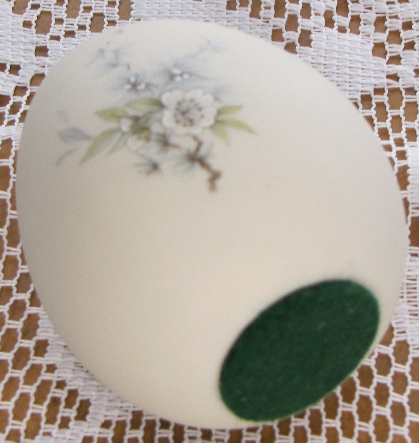 Vintage Egg; Eggzackly Artisan Floral with Sand-filled Bisque Porcelain