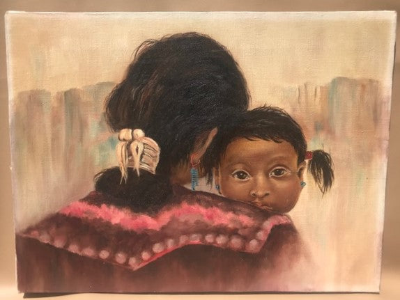 Papoose and Mama Painting, 16"L x 12"H