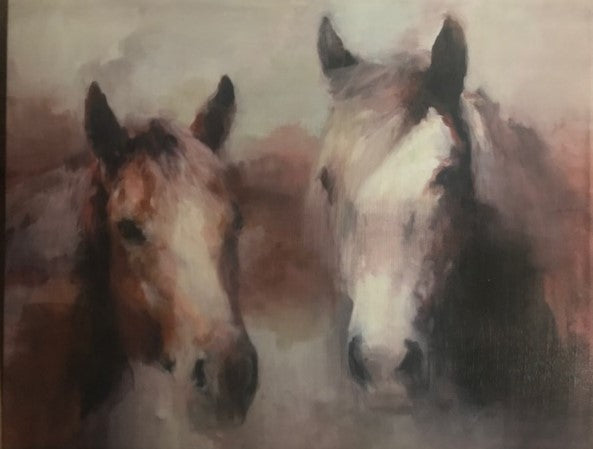 Friendship Horses Painting, 22"L x 17"H