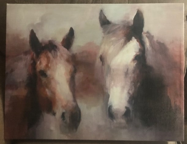 Friendship Horses Painting, 22"L x 17"H