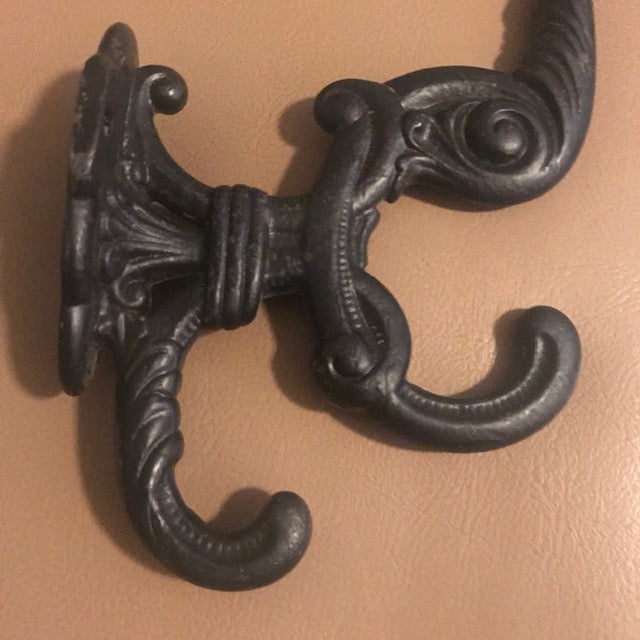 1940s Cast Iron Hat/Coat Wall Hanging (Set of 2)