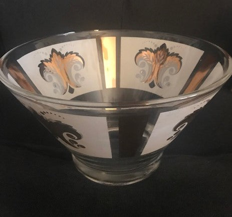 1970 Lead Crystal Glass Salad Bowl with Copper Plating