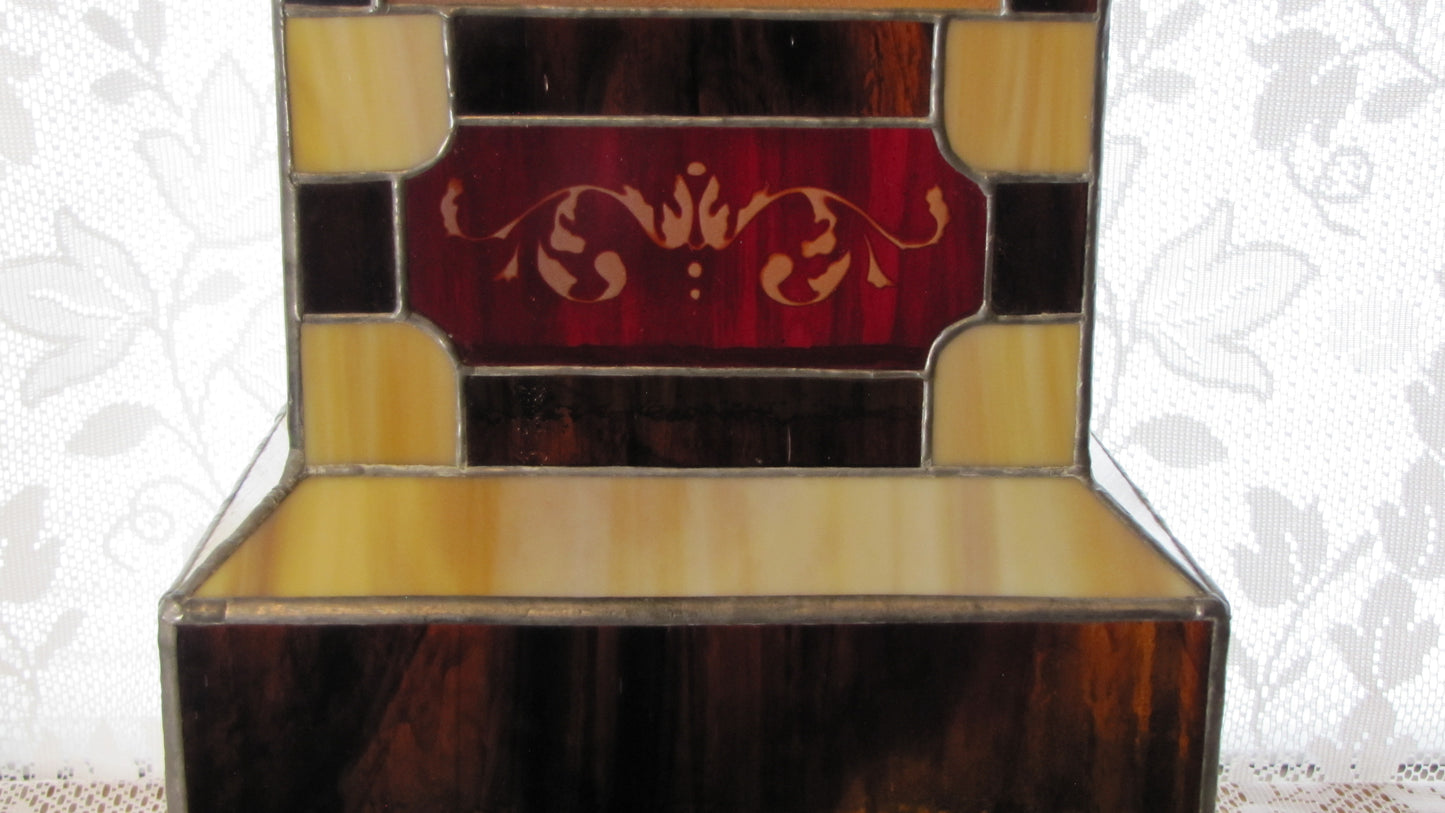 Mini Grandfather Clock in Stained Glass