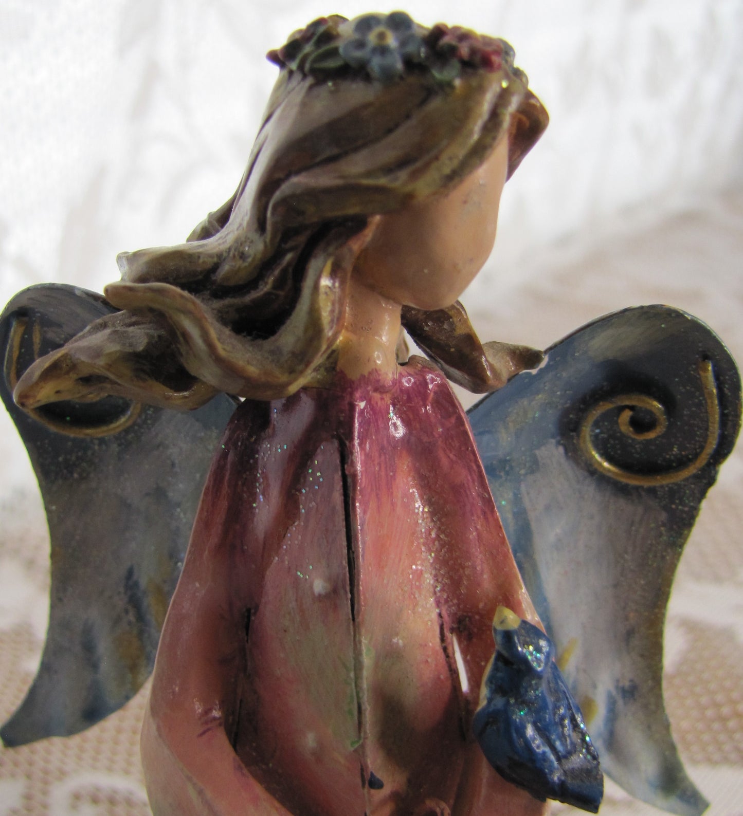 Angel: Vintage? Multi-Colored Metal, Hand Painted and Hand Made with Message