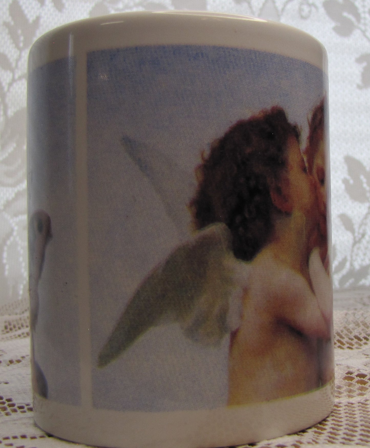 Vintage Art Coffee Mug; First Kiss by William Adolphe Bourguereau, Used