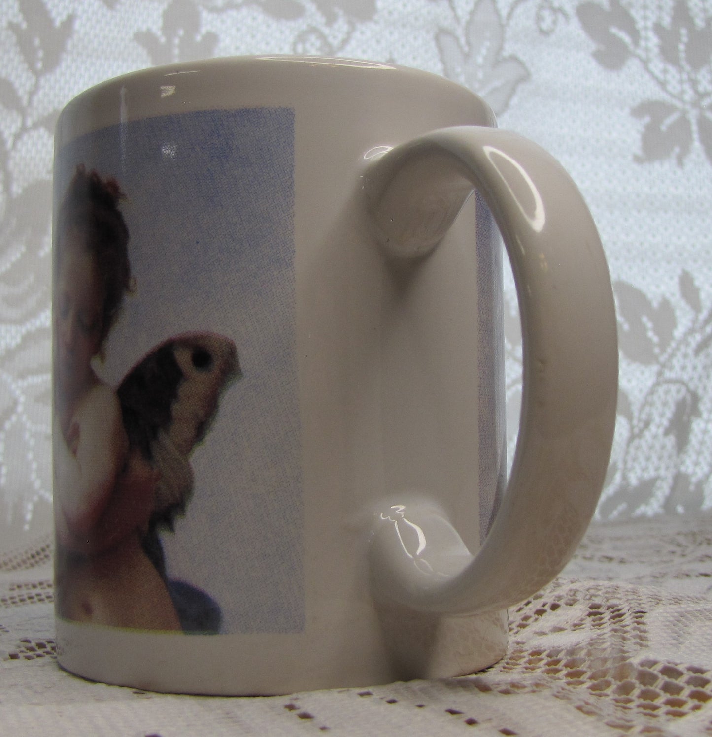 Vintage Art Coffee Mug; First Kiss by William Adolphe Bourguereau, Used