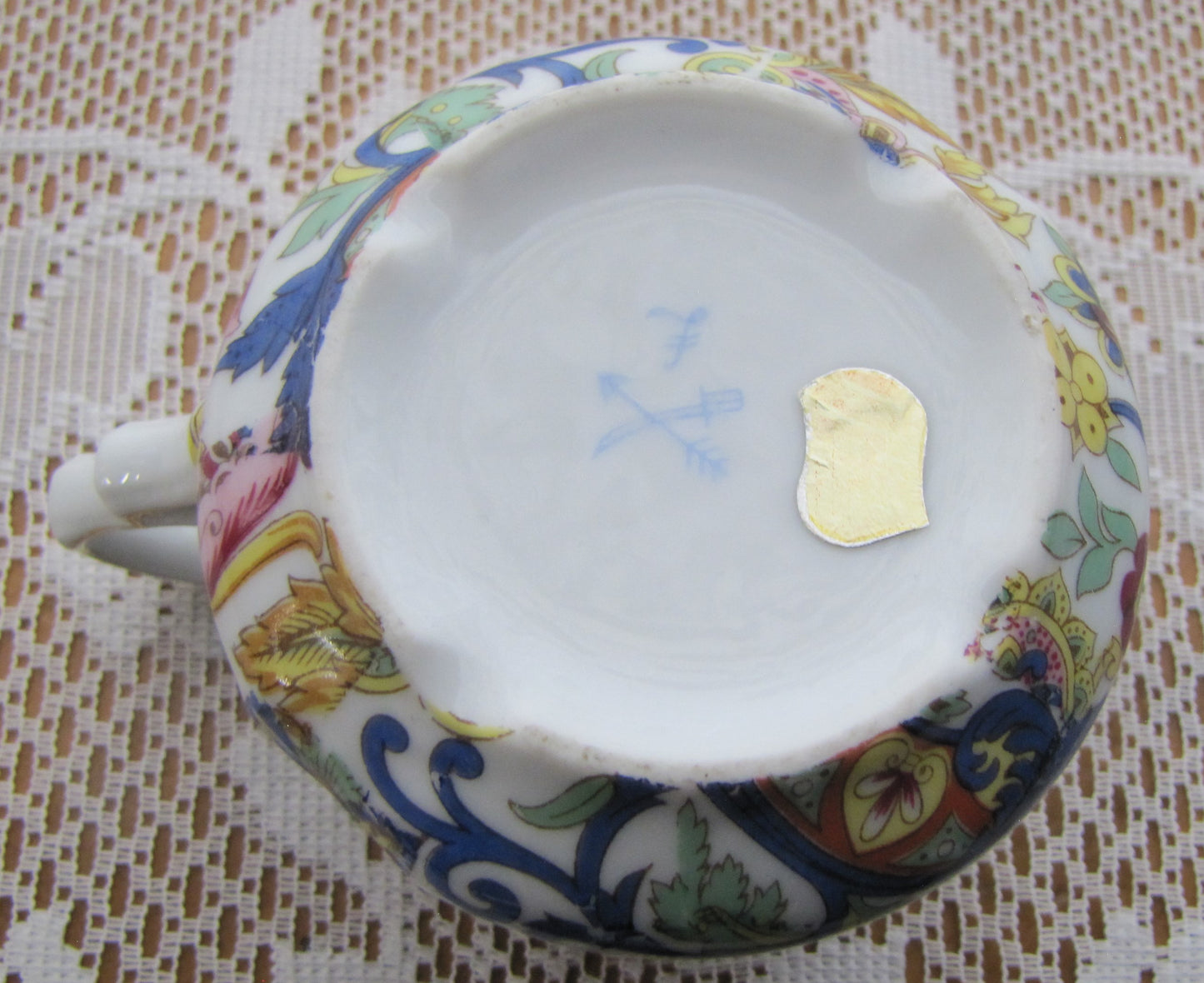 Antique Lefton China Hand Painted Tea Cup, Floral Design with Gold Trim on Top