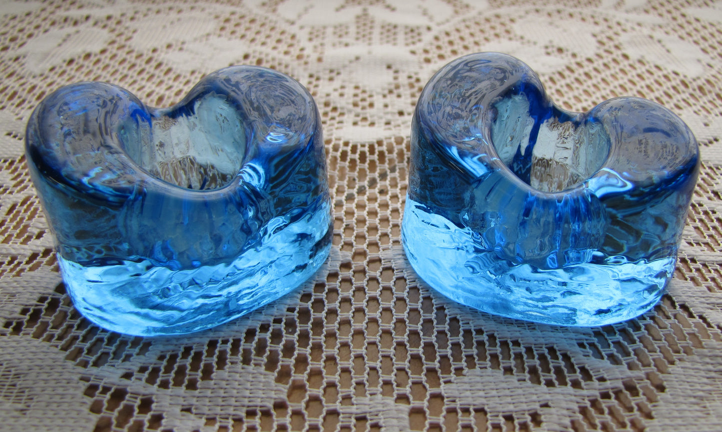 Vintage; Cobalt Blue Candle Holder Set, for 1 in candles,  Used, Excellent Condition