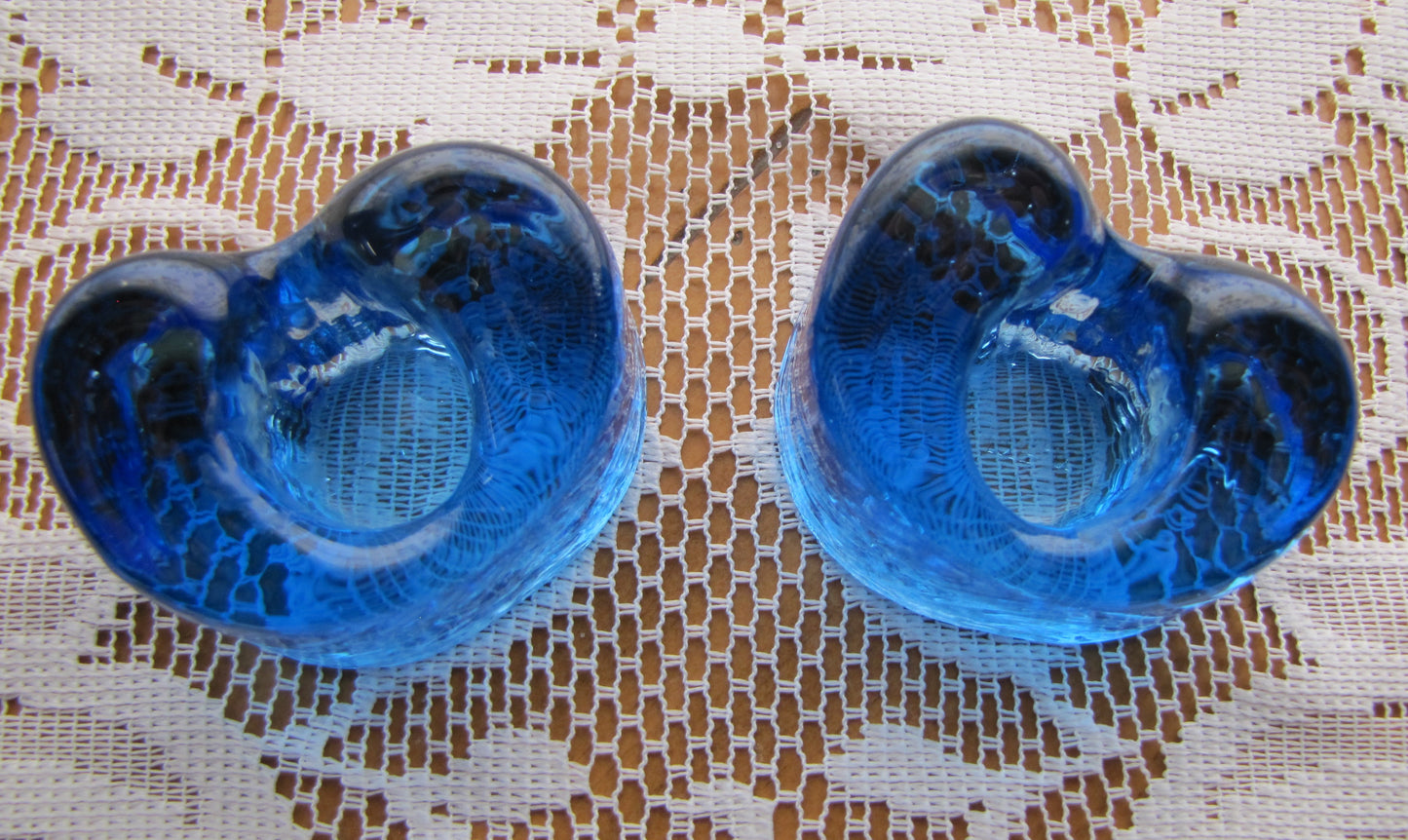 Vintage; Cobalt Blue Candle Holder Set, for 1 in candles,  Used, Excellent Condition